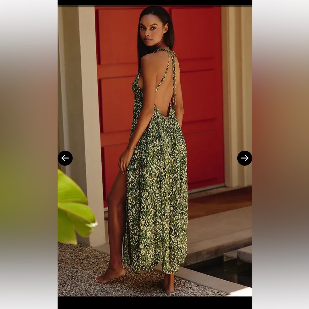 NWT Anthropologie Celandine sleeveless plunge neck midi/maxi dress, 2X. - Picture 2 of 11